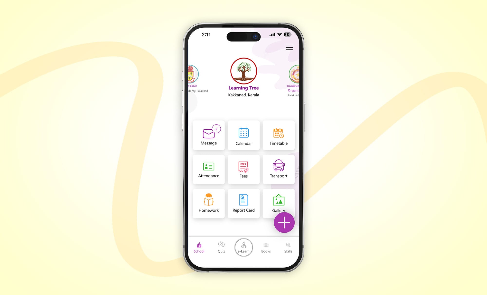 Mobile UI of SkoolBeep