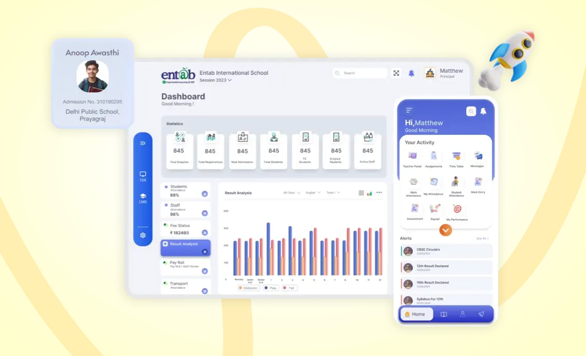Desktop and mobile UI of Entab